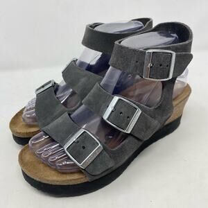 Birkenstock Linnea Papillio Gray Sandals Patent Womens Size 7